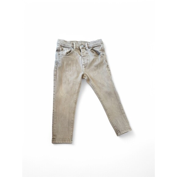 Zara 18-24 months Grey Beige Jeans Stretchy Slim - Picture 1 of 4